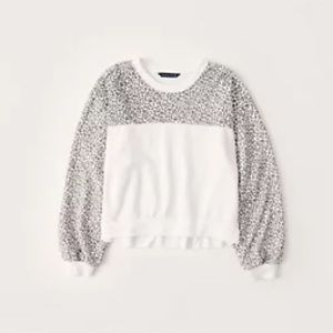 Abercrombie & Fitch White Leopard Crewneck Sweatshirt